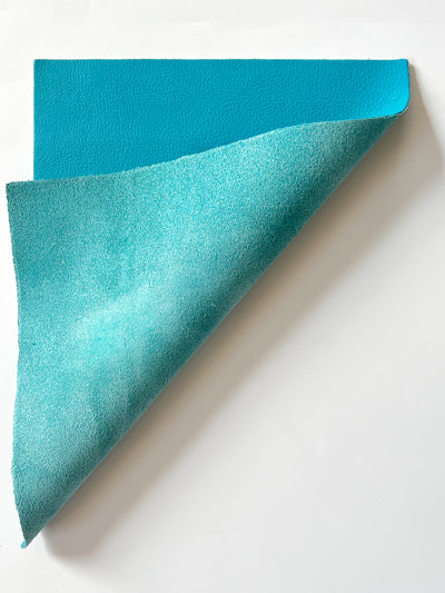 Turquoise Cowhide Leather Sheets, 8.5 × 11 in alternate view showing color and surface finish