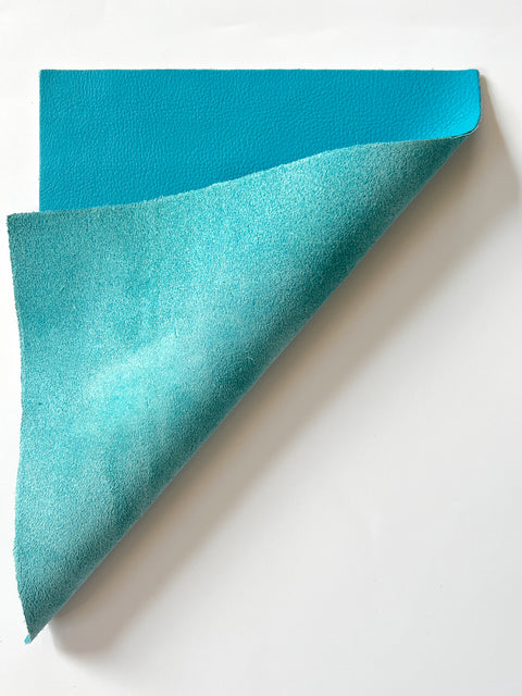 Turquoise Cowhide Leather: 8.5'' x 11'' Pre-Cut Squares