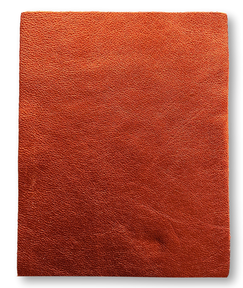Orange Metallic Cowhide Leather: 8.5" x 11" Pre-Cut Pieces