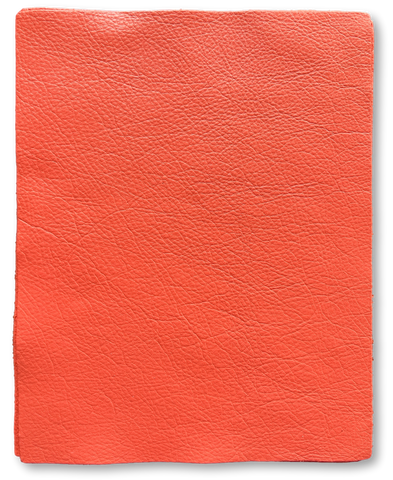 Orange Cowhide Leather: 8.5’' x 11'' Pre-Cut Pieces