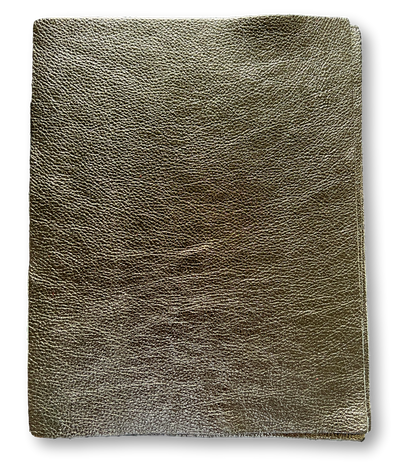 Pewter Metallic Cowhide Sheets, 8.5 × 11 in shown in a full product view