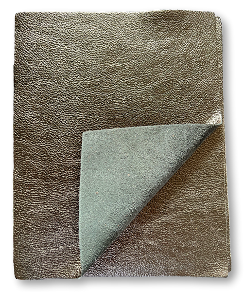 Pewter Metallic Cow Leather: 8.5'' x 11'' Pre-Cut Pieces