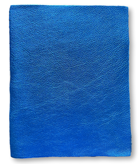 Royal Blue Metallic Cowhide Leather: 8.5" x 11" Pre-Cut Pieces