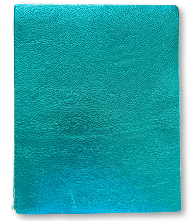 Turquoise Metallic Cowhide Sheets, 8.5 × 11 in shown in a full product view