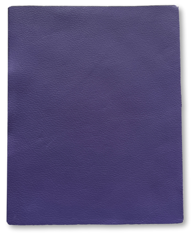 Close-up of Violet Purple Cowhide Sheets, 8.5 × 11 in showing grain, texture, and finish