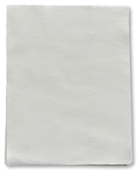 White Natural Grain Cowhide Leather: 8.5'' x 11'' Pre-Cut Pieces