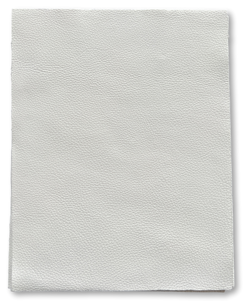 White Natural Grain Cowhide Leather: 8.5'' x 11'' Pre-Cut Pieces