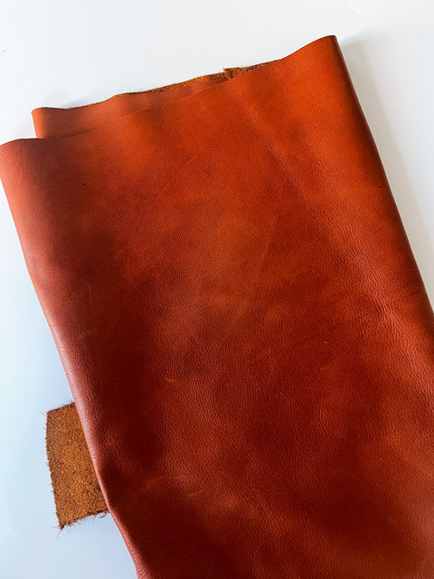 Whiskey Distressed Natural Grain Cowhide