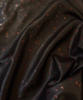 Close view of Black and Red Star Natural Grain Chrome-Tanned Cowhide with Italian foil finish