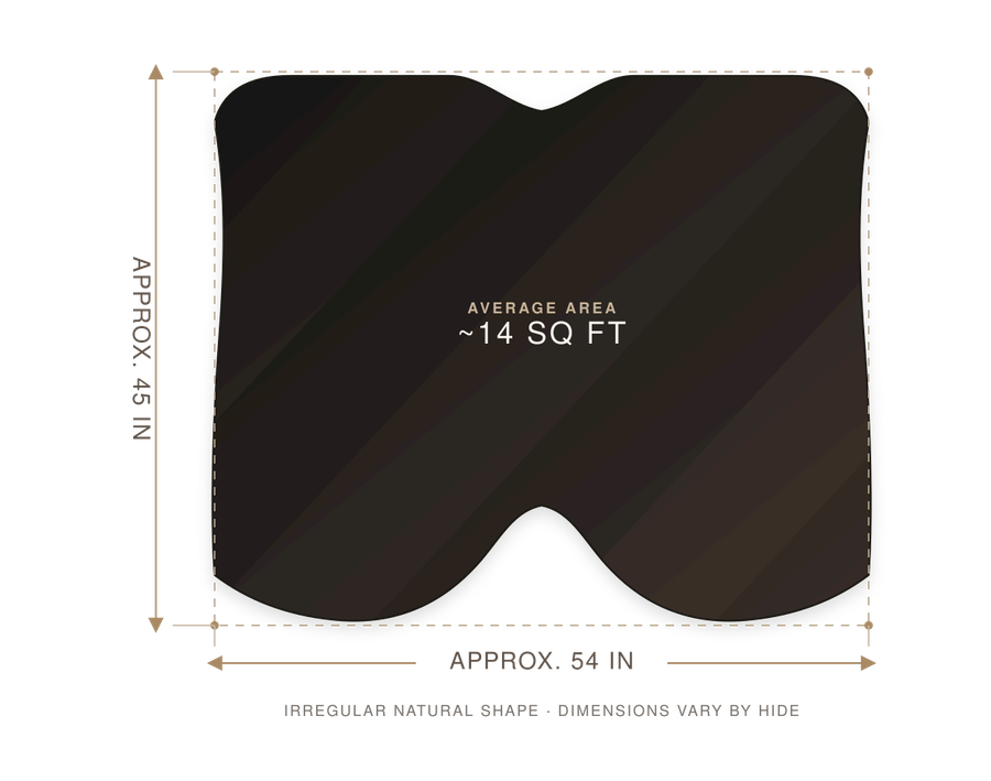 Cow Suede – Double Butt, 1.1–1.3 mm (3 oz), ~14 Sq Ft size guide