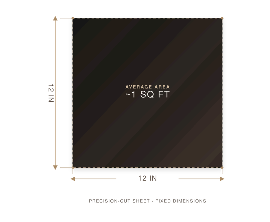 Whiskey Distressed Cowhide Leather - 12" x 12" Pre-Cut Sheets size guide