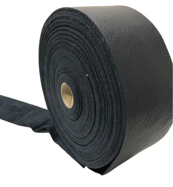 Black Large Cow Leather Strips: Sold by the Foot