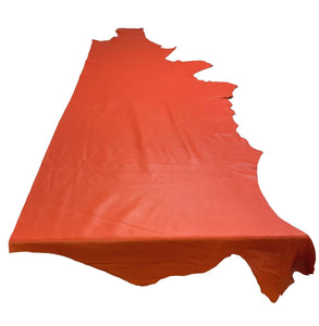Orange Natural Grain Cowhide Leather Skins