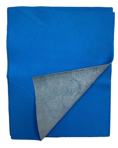 Brilliant Blue Natural Grain Cowhide: 8.5" x 11" Pre-Cut Pieces