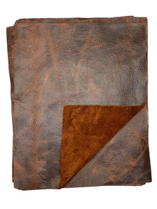 Bourbon Distressed Cowhide Leather: 8.5'' x 11'' Pre-Cut Pieces