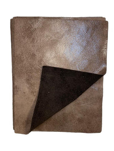 Chocolate Brown Distressed Nubuck Cowhide Leather: 8.5'' x 11'' Pre-Cut Pieces