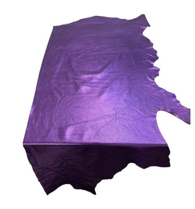 Purple Metallic Cowhide Leather Skins