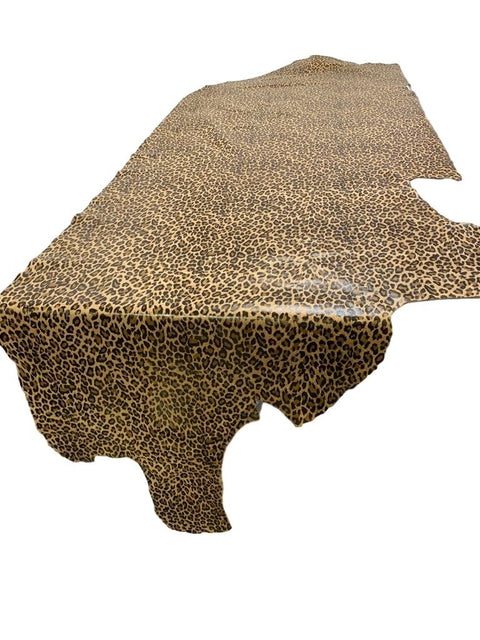 Tan Leopard Printed Nubuck Cowhide