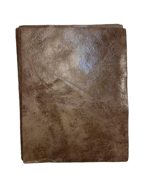 Chocolate Brown Distressed Nubuck Cowhide Leather: 8.5'' x 11'' Pre-Cut Pieces