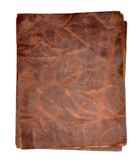 Terracotta Distressed Cowhide Leather: 8.5'' x 11'' Pre-Cut Pieces