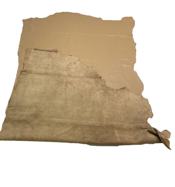 Taupe Natural Grain Cowhide Leather Skins
