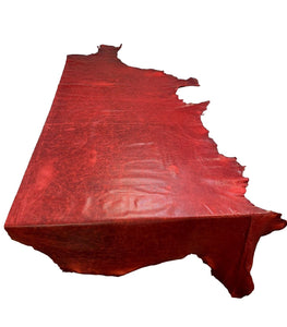 Red Pull Up Cow Leather Skins