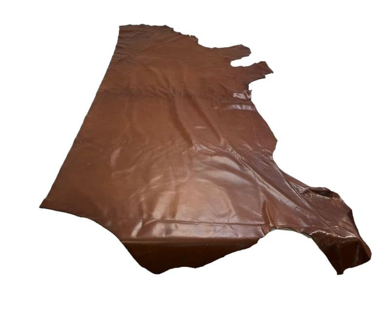 Brandy Distressed Natural Grain Cowhide Leather Skins