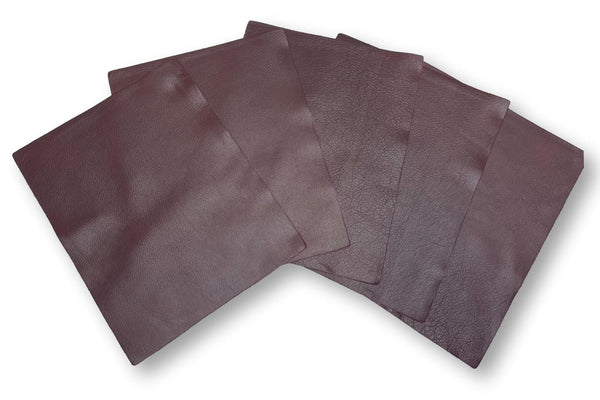 Burgundy Cowhide Leather: 8.5" x 11" Pre-Cut Pieces