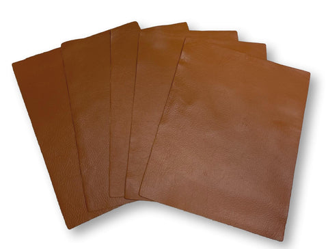 Cognac Natural Grain Cowhide Leather: 8.5'' x 11'' Pre-Cut Pieces