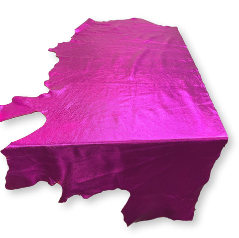 Hot Pink Metallic Natural Grain Cowhide