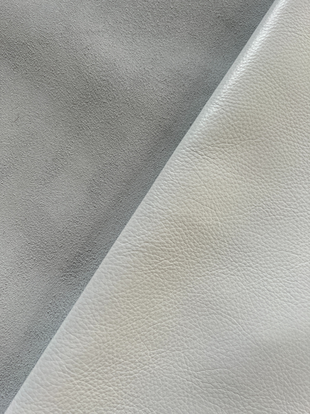White Natural Grain Cowhide Leather Skins
