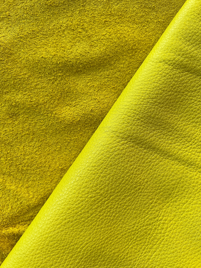 Lemon Yellow Full-Aniline Cowhide alternate view showing color and surface finish