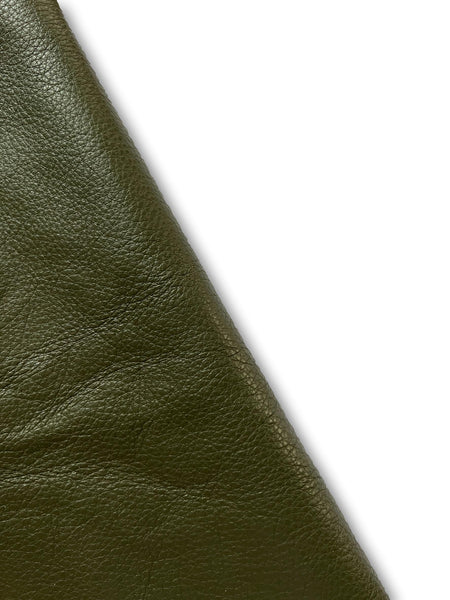 Olive Natural Grain Cowhide Leather Skins