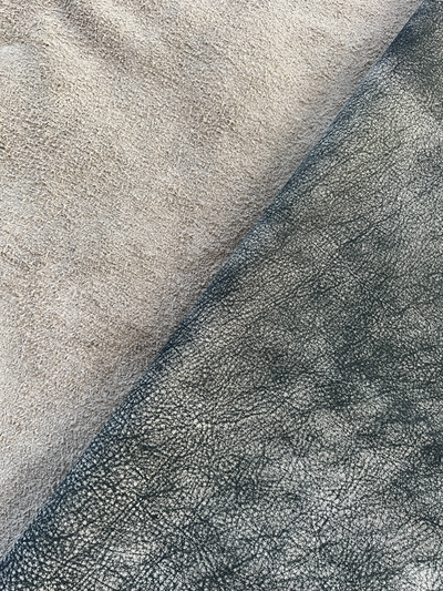 Black Distressed Cowhide Sides & Hides alternate view showing color and surface finish