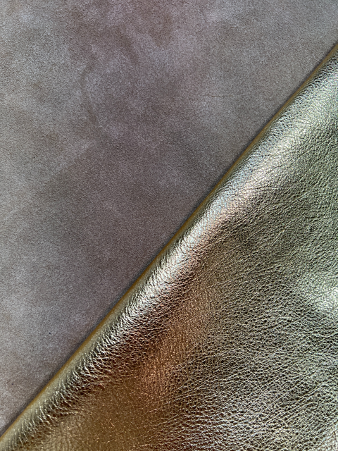 Gold Metallic Cowhide Leather Skins