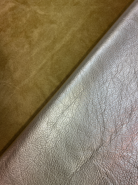 Platinum Metallic Cowhide Leather Skins
