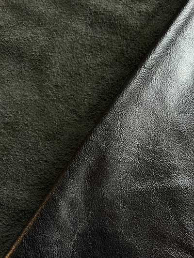 Gunmetal Metallic Cowhide Sheets, 8.5 × 11 in alternate view showing color and surface finish