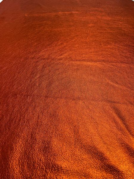 Orange Metallic Cowhide Leather Skins