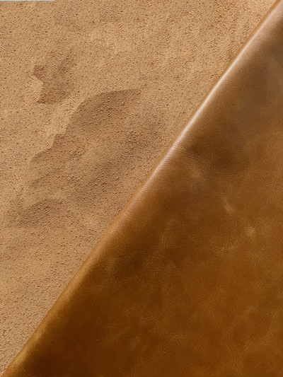 Tan Pull-Up Cowhide alternate view showing color and surface finish
