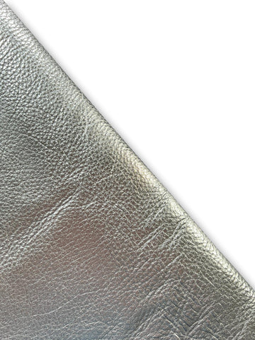 Silver Metallic Cowhide Leather Skins