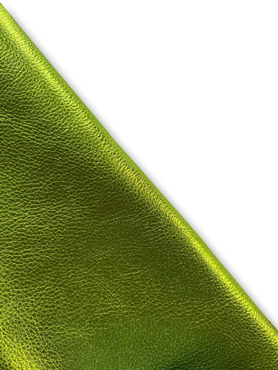 Lime Metallic Cowhide Sheets, 8.5 × 11 in shown in a full product view