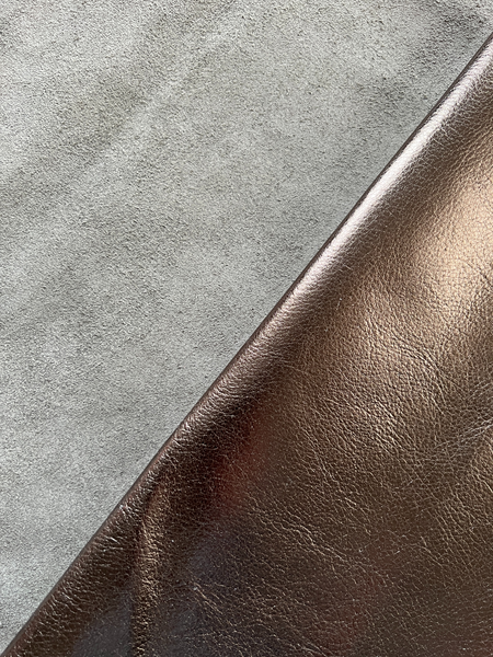 Pewter Metallic Cowhide Leather Skins