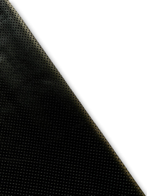 Black Perforated Natural Grain Cowhide Leather Skins