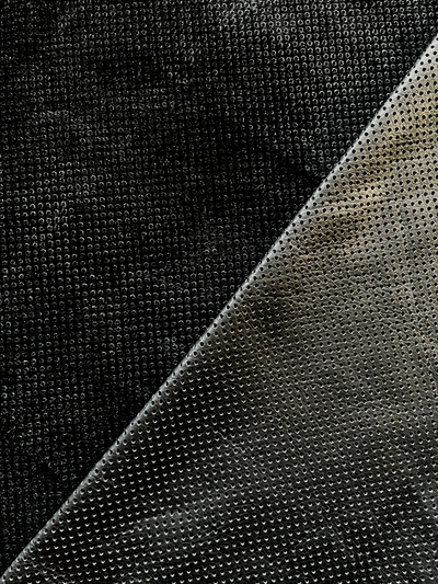 Black Perforated Cowhide alternate view showing color and surface finish