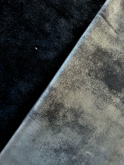 Black/Graphite Metallic Nubuck Cowhide alternate view showing color and surface finish