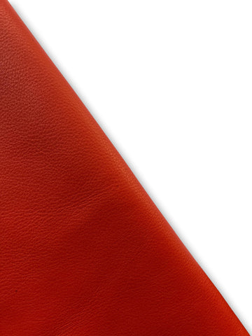 Orange Natural Grain Cowhide Leather Skins