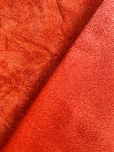 Orange Full-Aniline Cowhide alternate view showing color and surface finish