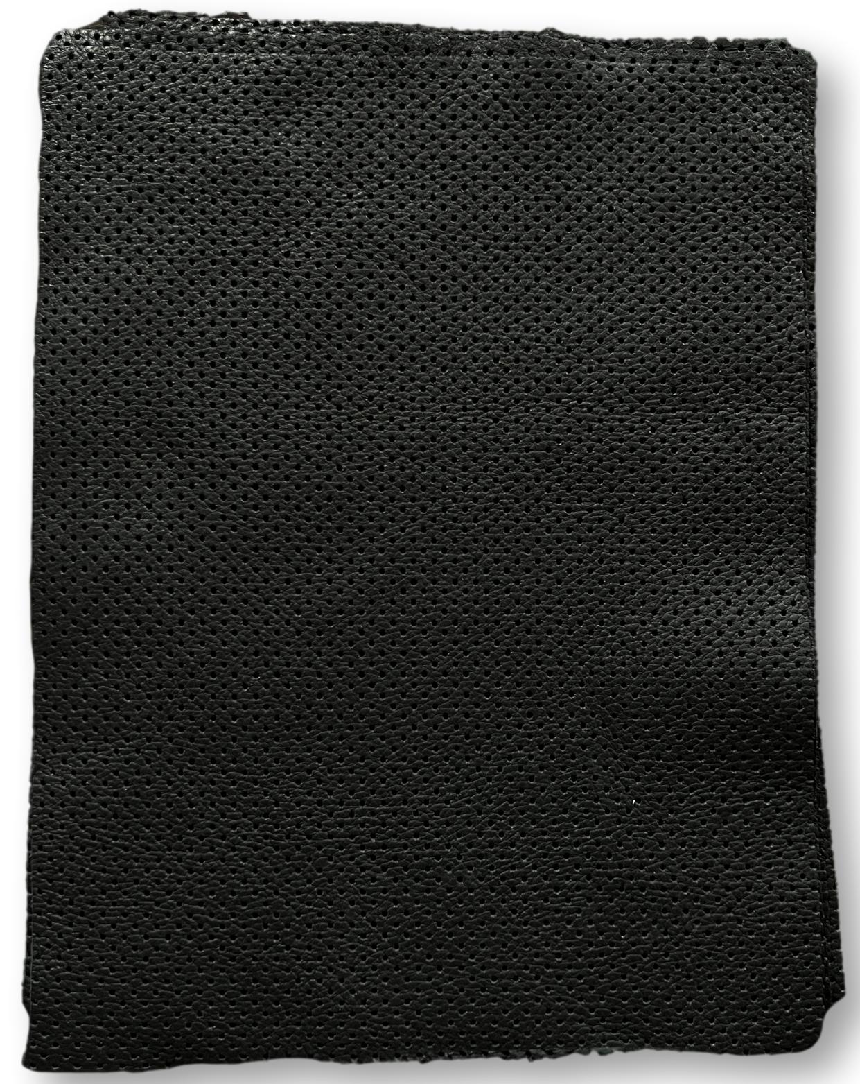 Black Perforated Cowhide Leather: 8.5'' x 11'' Pre-Cut Pieces