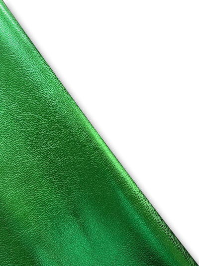 Emerald Green Metallic Cowhide Sheets, 8.5 × 11 in shown in a full product view