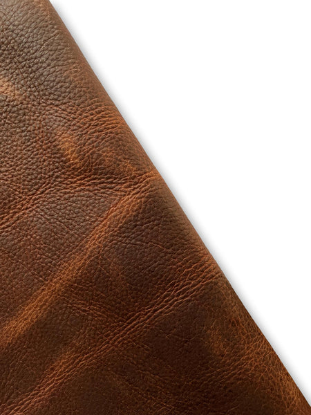 British Tan Oiled Pull Up (4-5 OZ) Cowhide Leather Skins